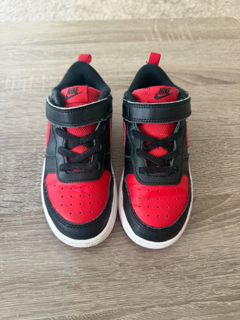 Nike TD NIKE Court Borough Low 2 Velcro ‘Bred’ 10C